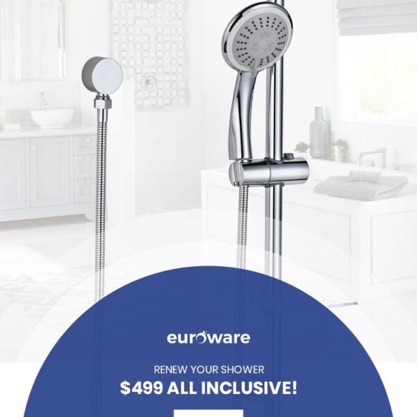 Upgrade shower spray with new rail